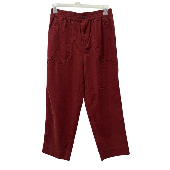 Madewell Curvy Tapered Huston Corduroy Pants Size M Rusted Burgundy Retro Boho - Picture 1 of 7